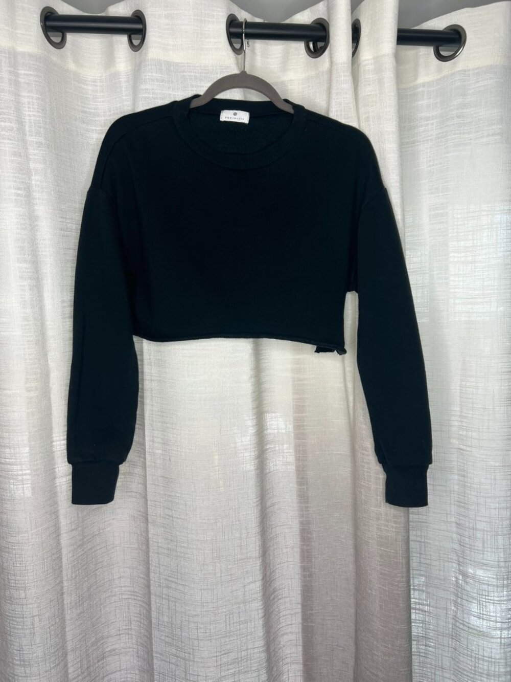 Socialite Black Cropped Crew Neck